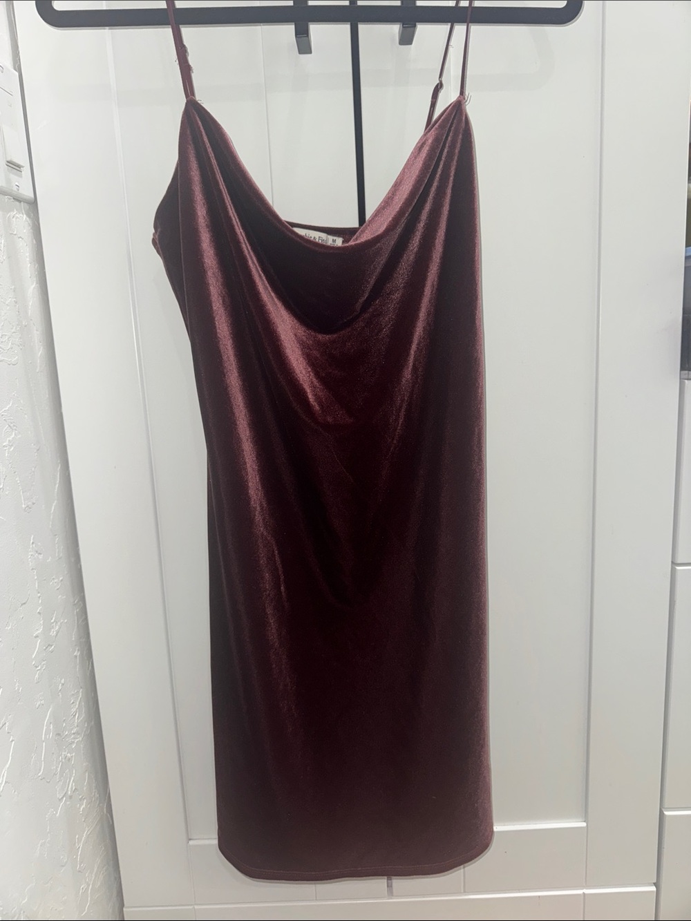 Abercrombie & Fitch Velvet Slip Dress in Burgundy